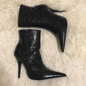 Black pointy booties